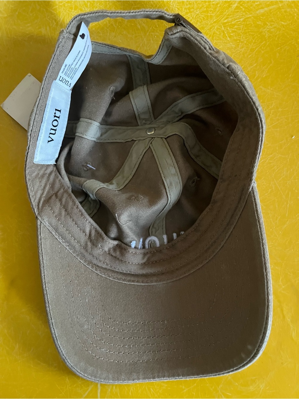 NWT Vuori Tan Cap with White Embroidered Logo - Picture 5 of 5